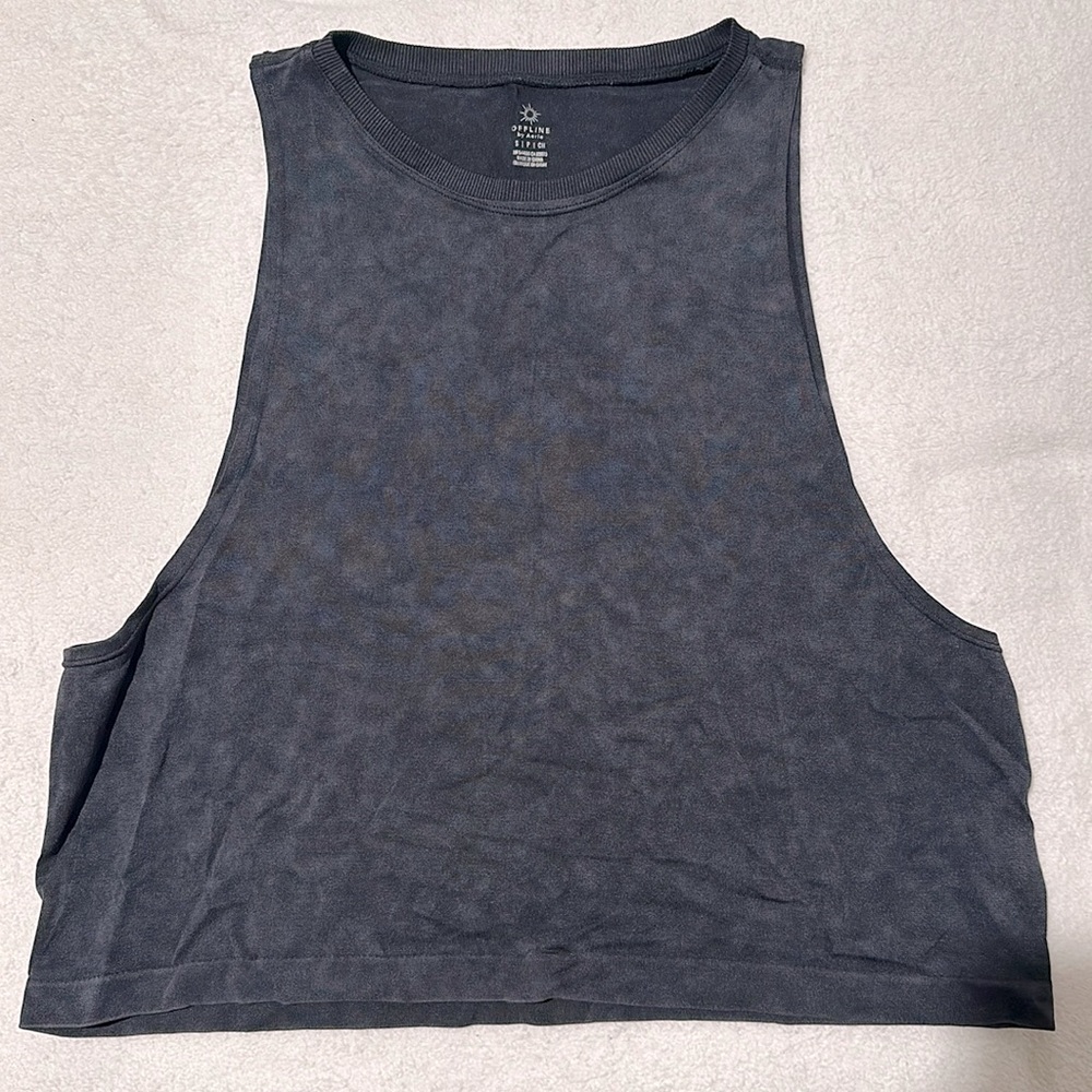 Aerie offline gray distressed cutoff workout tank size small